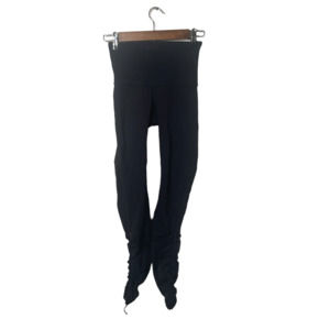 Lululemon Womens Black Full Length Leggings Size 4 Mesh Adjustable Ankle